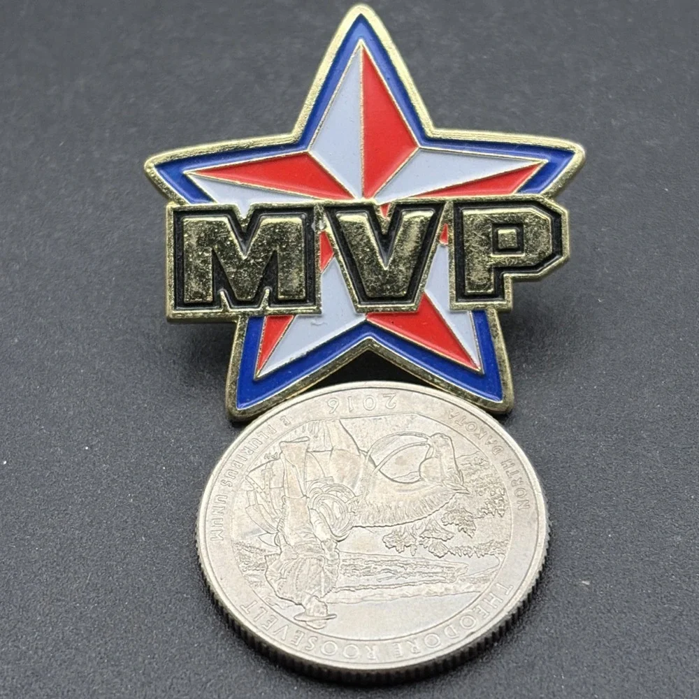 MVP Most Valuable Player Red White‎ Star Lapel Hat Pin